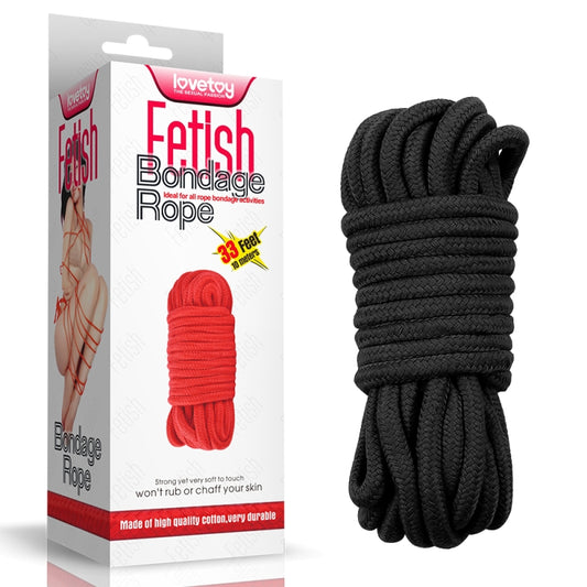 Черная веревка для связывания Fetish Bondage Rope 10 метров