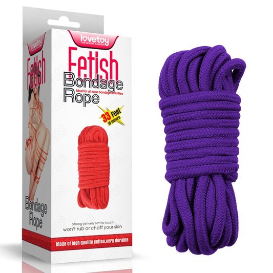 Фиолетовая веревка для связывания Fetish Bondage Rope 10 метров