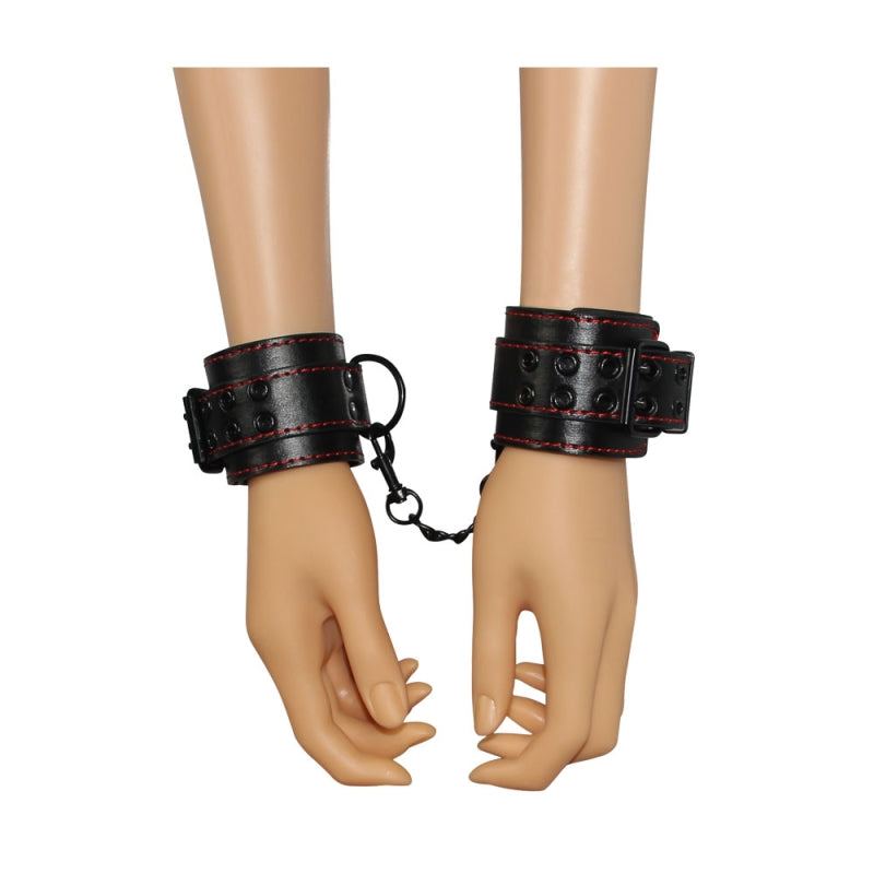 Универсальные кожаные наручники Bondage Fetish Pleasure Handcuffs