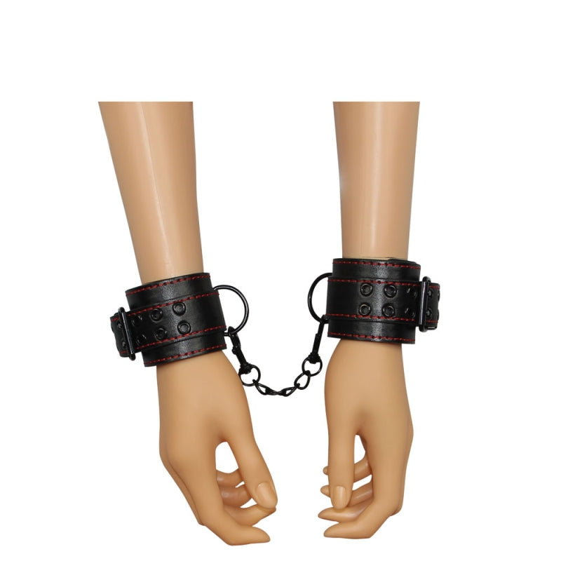 Универсальные кожаные наручники Bondage Fetish Pleasure Handcuffs