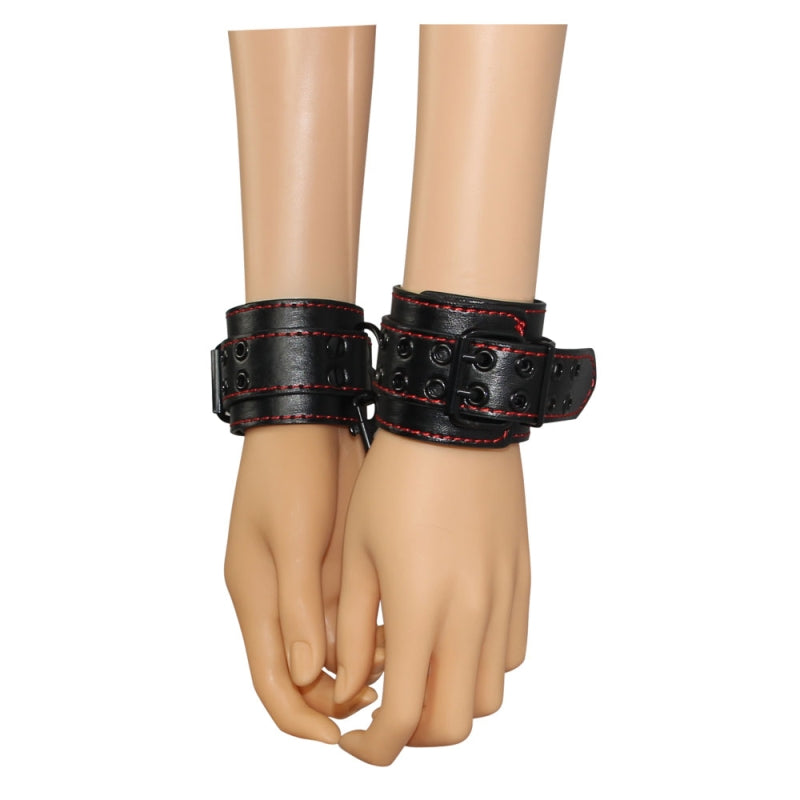 Универсальные кожаные наручники Bondage Fetish Pleasure Handcuffs