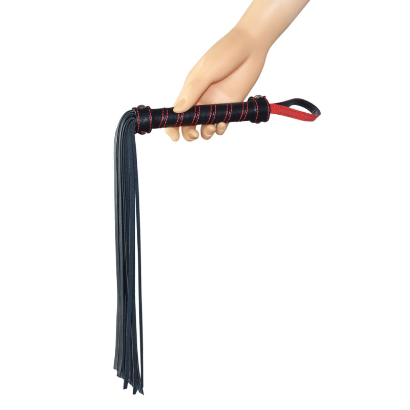 Плеть с рукояткой черно-красная Bondage Fetish Beginners Flogger