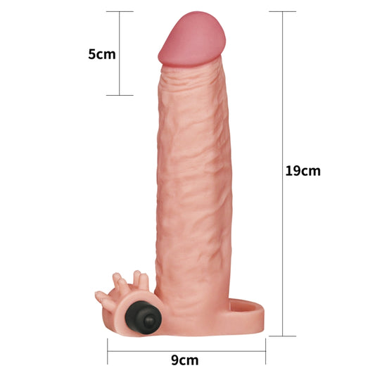 Вибронасадка на член удлиняющая Pleasure X Tender Vibrating Penis Sleeve Flesh