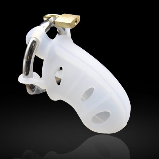 Мужской силиконовый пояс верности прозрачный Male Silicone Chastity Cage