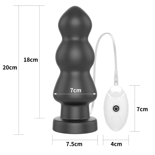 Анальный вибростимулятор черный King Sized Vibrating Anal Rigger 7.8