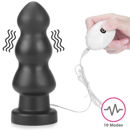 Анальный вибростимулятор черный King Sized Vibrating Anal Rigger 7.8
