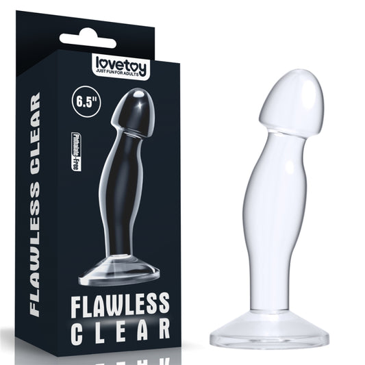 Безупречный прозрачный анальный стимулятор на присоске Flawless Clear Prostate Plug