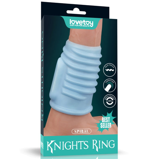 Насадка на пенис Vibrating Spiral Knights Ring Blue