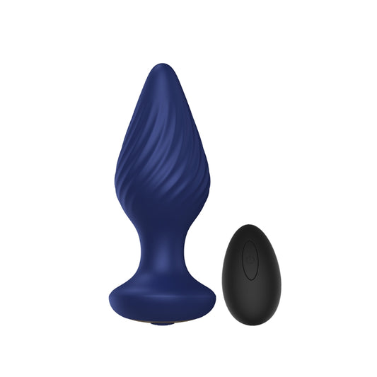 Анальная пробка с пультом 69 Ecstasy Spiral Plug Blue